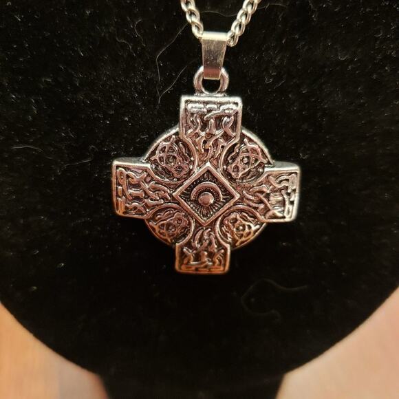 SILVER GOTHIC coptic cross pendent necklace‎ - Picture 2 of 4
